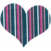 Blue & Purple Striped Heart