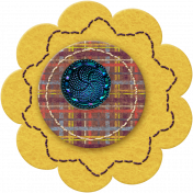 Taiwan Felt Flower 01h- Yellow & Plaid