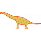Dinosaurs- Long Neck- Orange & Striped