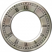 Clock- Silver With Roman Numerals