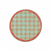 Chipboard Circle- Blue Polka Dots