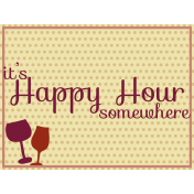 Boozy Wine Journal Card- It's Happy Hour Somewhere