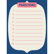 Thanksgiving Journal Card- Traditions
