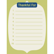 Thanksgiving Journal Card- Thankful For