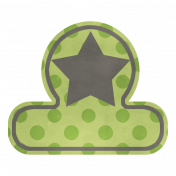 Green Tab with Star