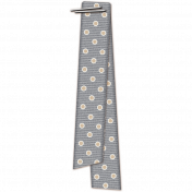 Folded Ribbon- Gray Polka Dots
