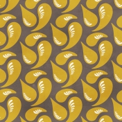 Paisley 6 Paper- Gray & Yellow