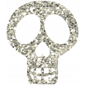 White Glitter Skull- Mexico