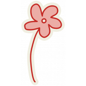 Road Trip- Red Flower Sticker