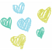 Garden Party Hearts- Blue & Green