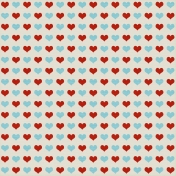 Hearts 08 Paper- Aqua & Red