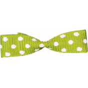 Kawaii Halloween Bow- Green Polka Dot