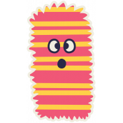 Kawaii Halloween Monster 002 Pink Stripes