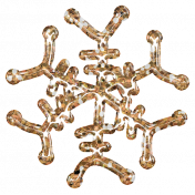 Snowflake Glitter Sticker- Orange