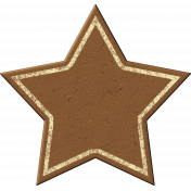 Painted Chipboard Star- Brown & Cream