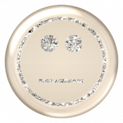 Emoticon Glitter Brad- White