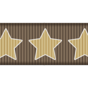 Medium Ribbon- Stars- Brown & Tan