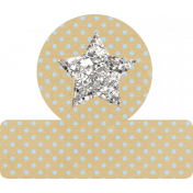 Glitter Star Tab- Tan & Blue