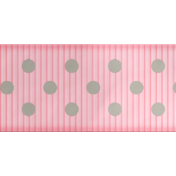 Medium Ribbon- Polka Dots 01- Pink & Gray 