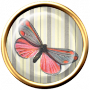 Pink Butterfly Gold Brad