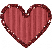 Cardboard Glitter Heart- Red- Small