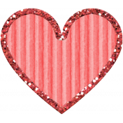 Cardboard Glitter Heart- Pink