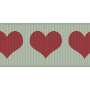 Fat Ribbon- Hearts 01- Mint & Red