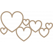 Chipboard Hearts Cluster 02