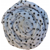 White & Black Polka Dot Fabric Flower