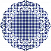 Independence Blue Gingham Doily