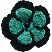 Teal Crochet Flower