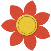 Orange Felt Flower