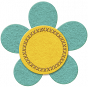 Teal Felt Flower