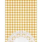 Yellow Gingham and Doily Journal Card