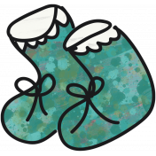 Tiny, But Mighty- Teal Baby Booties Doodle