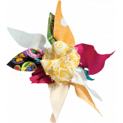 Tiny, But Mighty Multi Colored Fabric Flower 04