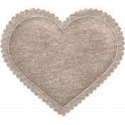 Be Mine- Brown Knit Puffy Heart