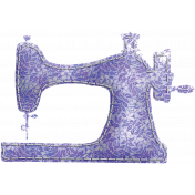 Quilted With Love- Quilted Purple Floral Sewing Machine