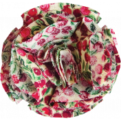 Red and Green Fabric Flower