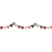 Be Mine Mini Stitched Heart Bunting- Unshadowed