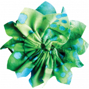 Blue Green Fabric Flower