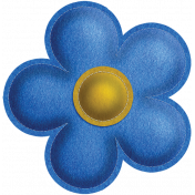 Quilted With Love- Modern- Blue Stitched Felt Flower