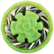 The Lucky One- Ornate Green Button