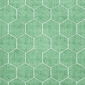 Quilted With Love- Modern Green Quilted Hexagon Fabric Paper