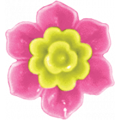 Garden Party- Pink Flower Button