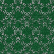 Touch of Sparkle Christmas Paper Damask Green