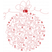 Touch of Sparkle Christmas Word Art Ornament