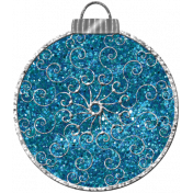Touch of Sparkle Christmas Ornament Blue Glitter 02