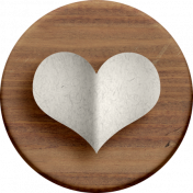 Adelaide Kit: Folded Paper Heart on Wooden Circle