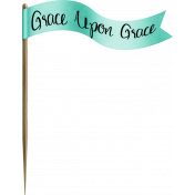 Turquoise Grace Upon Grace Flag